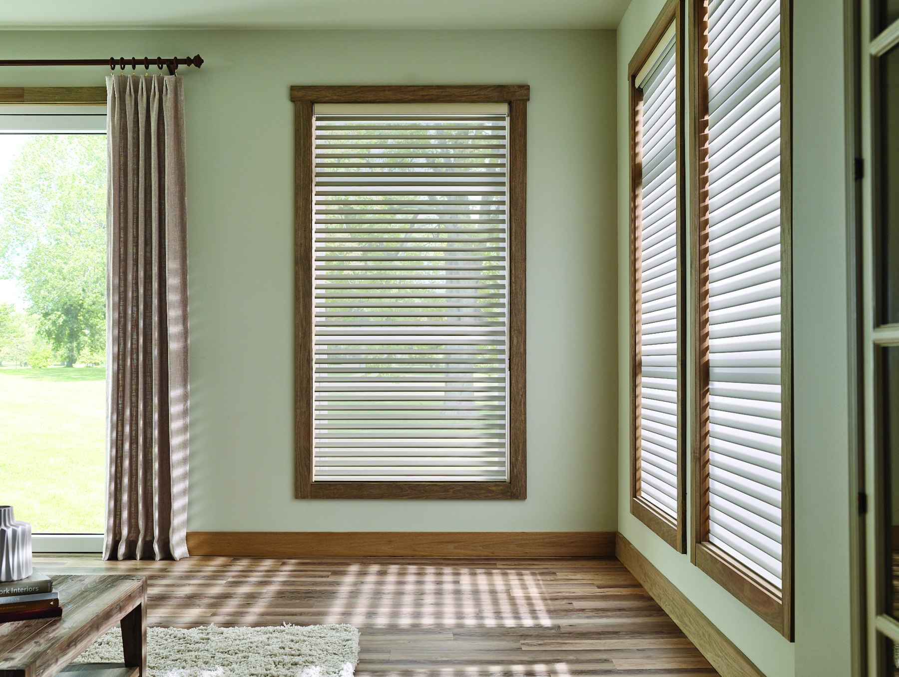 Close detail of custom sheer blinds