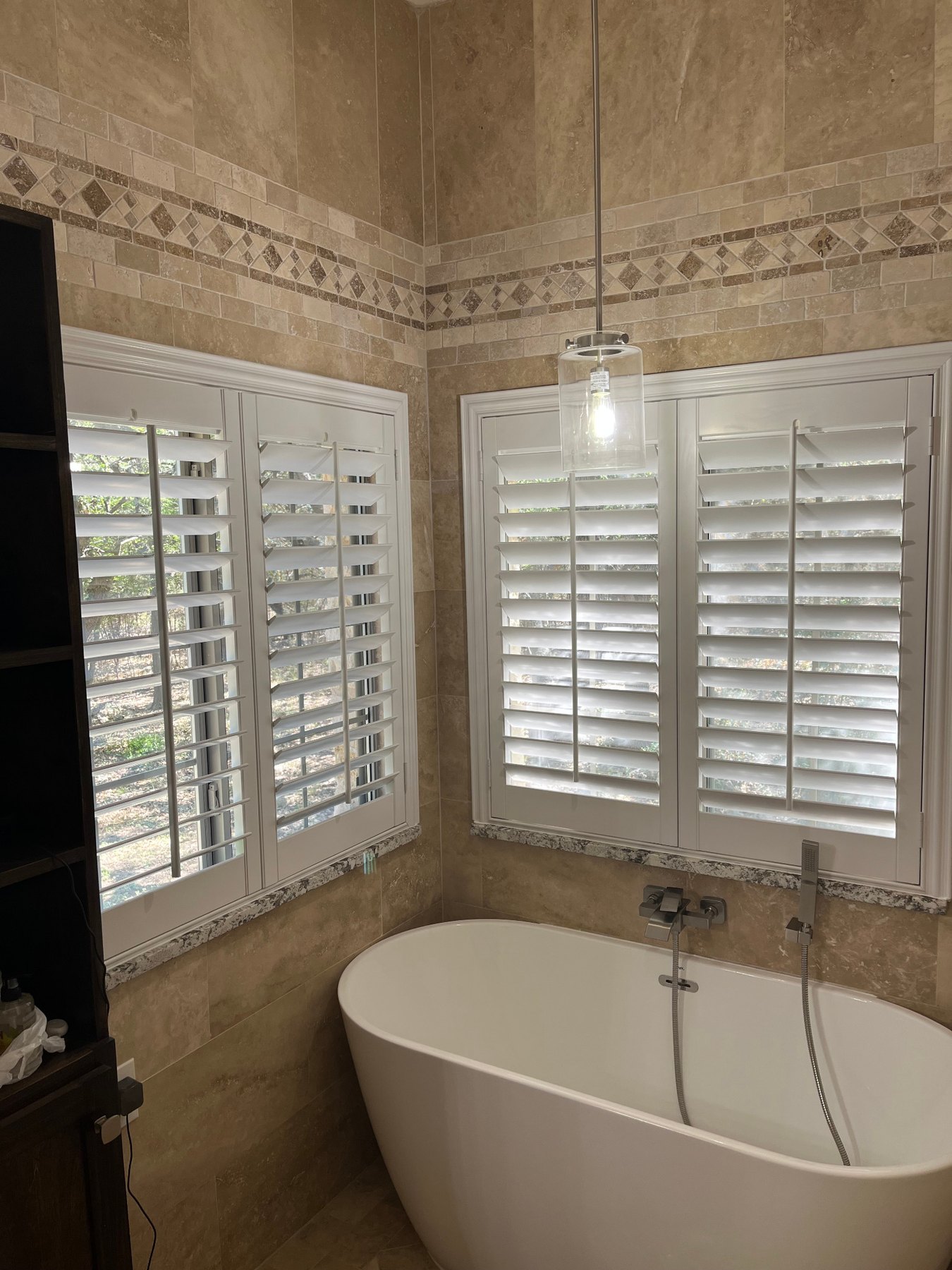 Bathroom with plantation shutters