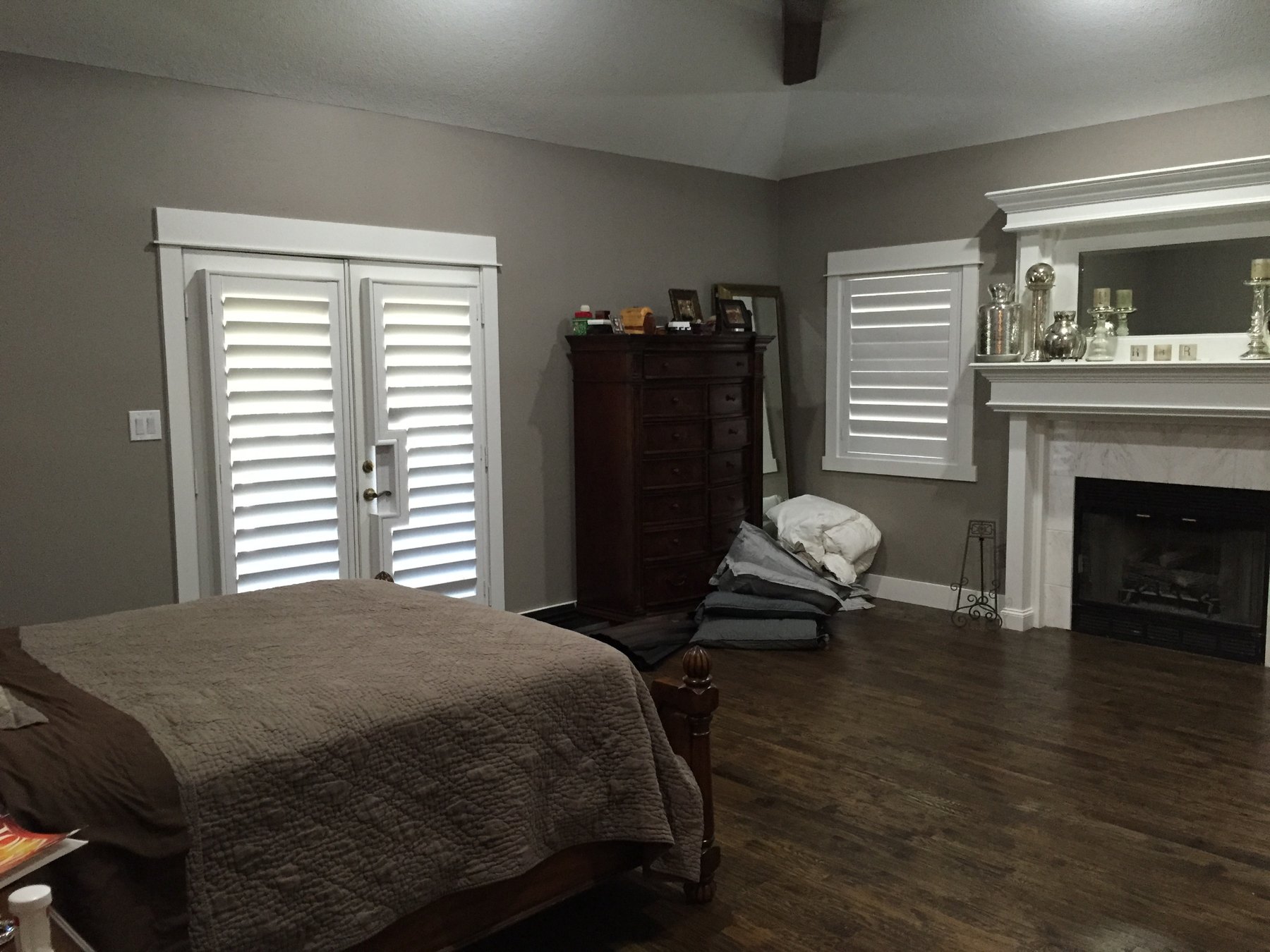 Dining space with custom shutters
